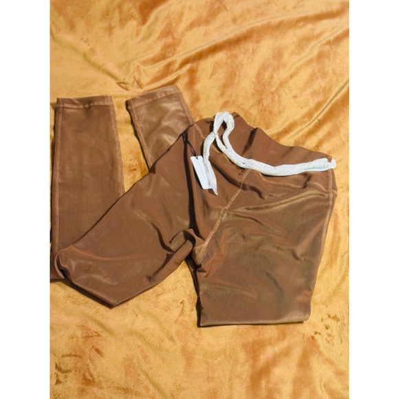 WeWoreWhat Leggings Size S Brown Chain High Rise - Picture 4 of 9